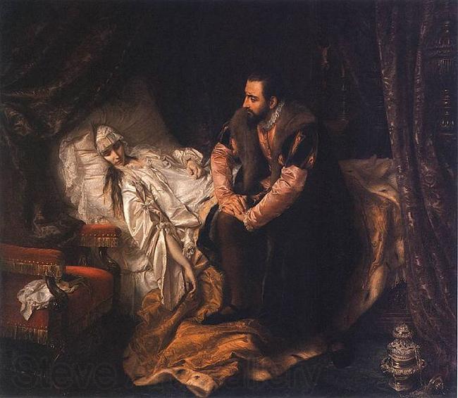 Jozef Simmler The Death of Barbara Radziwill Spain oil painting art